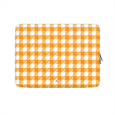Housse ordinateur portable motif néo-carreau Vichy orange, vue de face