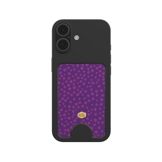 Porte-cartes magnétique dalmatien violette, fixé au dos d'un téléphone
