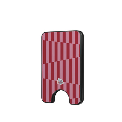 Porte-cartes magnétique géométrique rose, vue de face