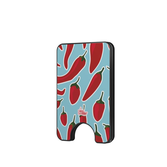 Porte-cartes magnétique piment bleu, vue de face
