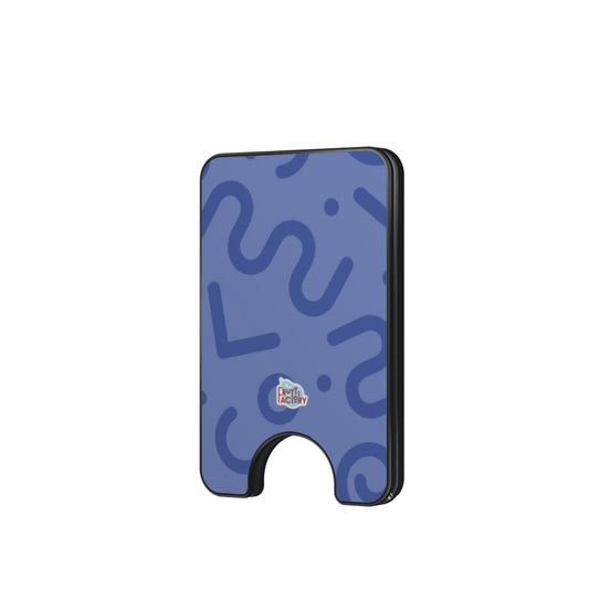Porte-cartes magnétique tortillon bleue, vue de face