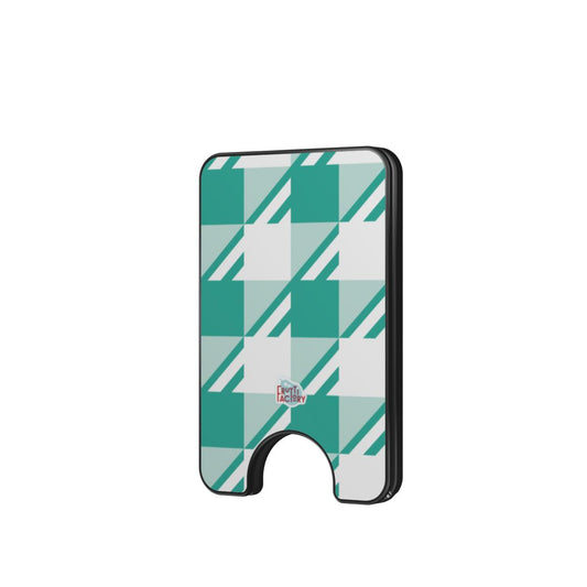 Porte-cartes magnétique Vichy menthe, vue de face