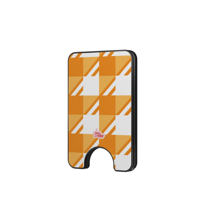 Porte-cartes magnétique Vichy orange, vue de face