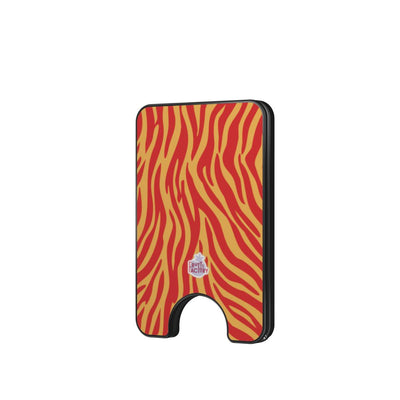 Porte-cartes magnétique zèbre orange, vue de face