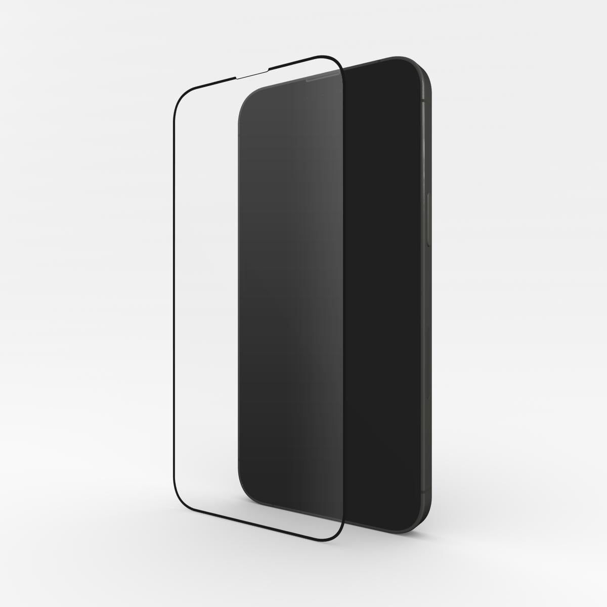 Protection d'écran en verre trempé pour iPhone, vue de biais