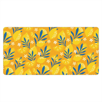 Sous-main de bureau motif citron jaune, vue de face