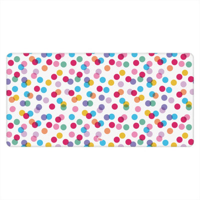 Sous-main de bureau motif confettis blanc, vue de face