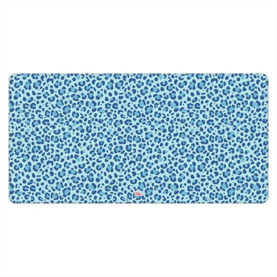 Sous-main de bureau motif léopard bleu, vue de face