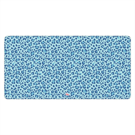 Sous-main de bureau motif léopard bleu, vue de face