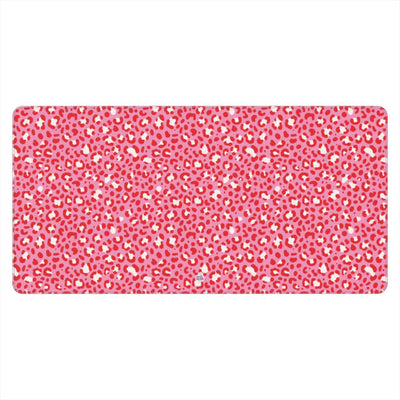 Sous-main de bureau motif léopard rose, vue de face