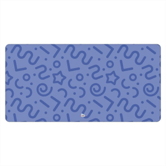 Sous-main de bureau motif tortillon bleu, vue de face