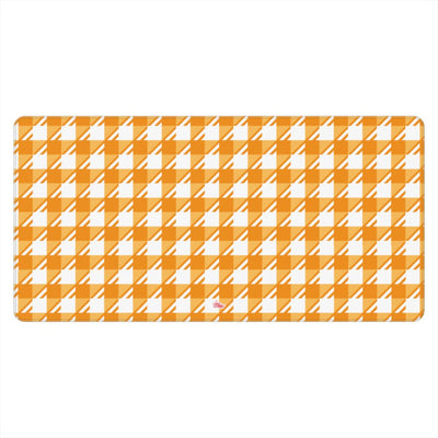 Sous-main de bureau motif néo-carreau Vichy orange, vue de face