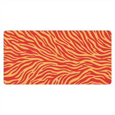 Sous-main de bureau motif zèbre orange, vue de face